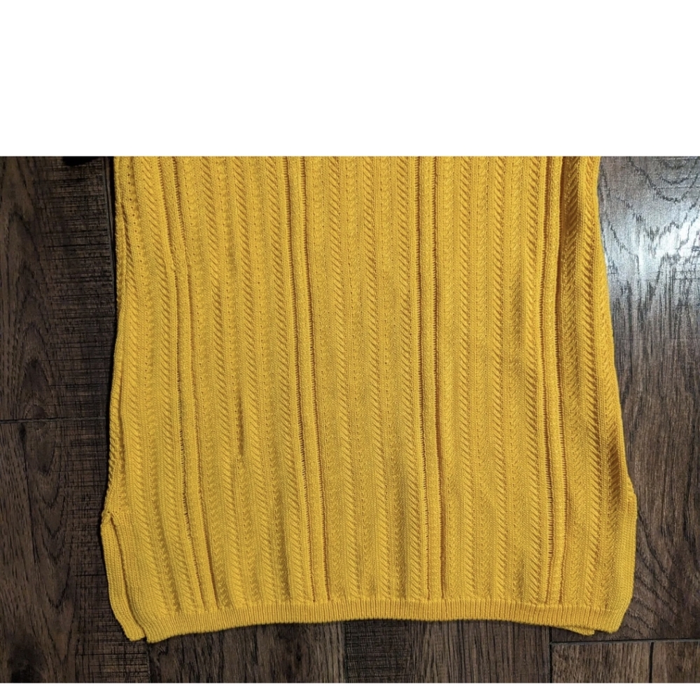 Brooks Brothers Sweater Womens Medium Goldenrod Short Sleeve Blouse 100% Cotton - Picture 13 of 14